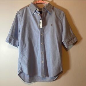 NWT Ralph Lauren Women’s Light Blue Short Sleeve Shirt